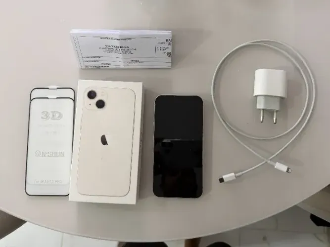 iPhone 13 Com Caixa E Nota Fiscal Com Carregador Original