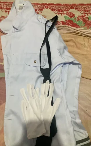 Túnica branca+Luva+Gravata do 3º ano do Colégio Militar Tiradentes 