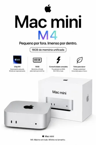MAC MINI M4 16 memória 256 SSD NOVO TOP sua evolução da sua edições.