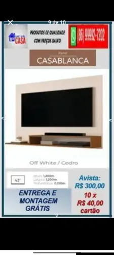 Bancadas e painéis para tv