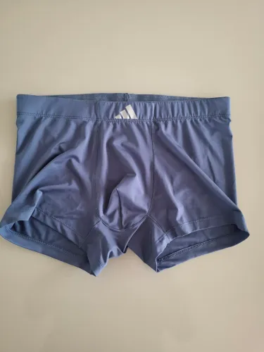 Cueca Boxer Adidas Poliéster Spandex Azul M Pouco Usada