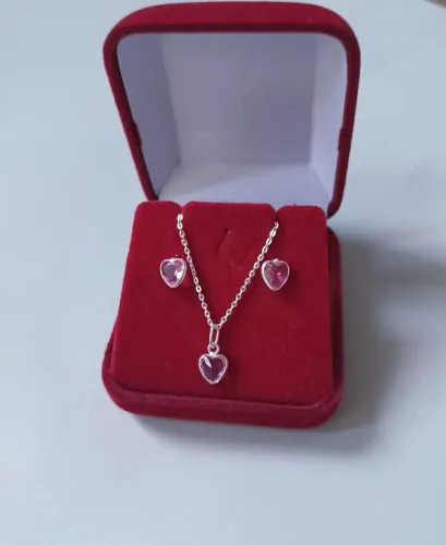 Conjunto colar e brincos Prata 925 legítima