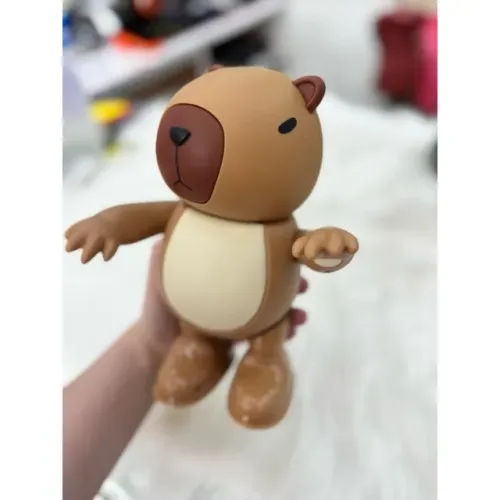 Brinquedo Musical Capivara Com Luz e Som Dançante Divertido Com Led Pilhas AA