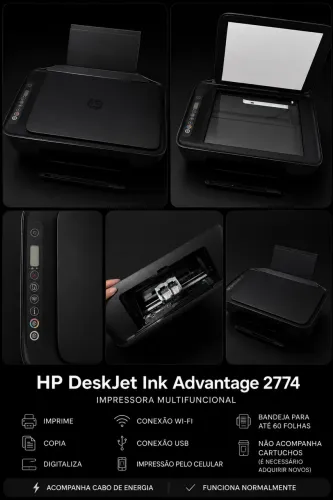Impressora Multifuncional HP DeskJet Ink Advantage 2774 Wi-Fi