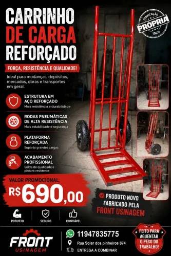 CARRINHO DE CARGA REFORÇADO - FABRICAÇÃO PRÓPRIA