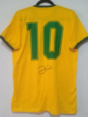 Camisa Brasil Copa Mundo 1982 #10 Zico Autografada Certificada