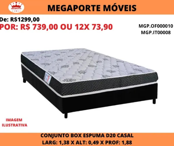 Conjunto Box Espuma D20 Casal