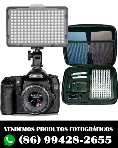 Led profissional para câmera fotográfica e filmadora com bateria (novo)