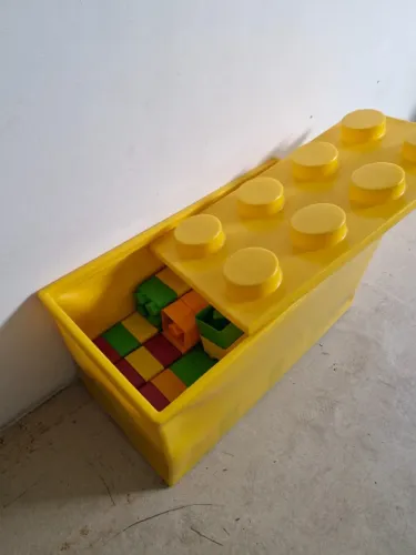 Baú Organizadora Brinquedos Grande com Lego Blocks