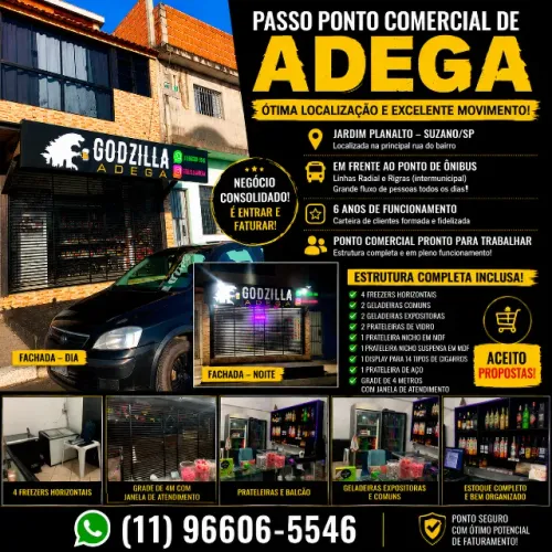 Passsso ponto comercial de adega