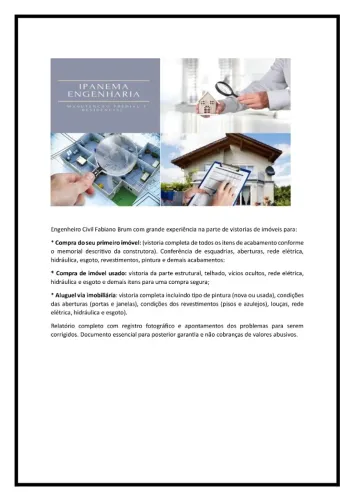 Vistoria para imóveis (novos, usados e alugados)