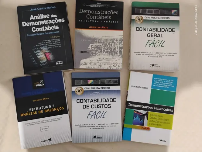 Lote 6 Livros Contabilidade usados