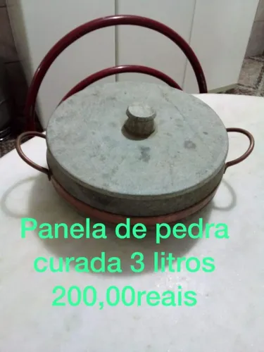Panela de pedra sabão curada 3 litros. Produto novo