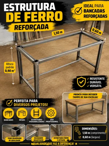Estrutura ferro bancadas ou mesas