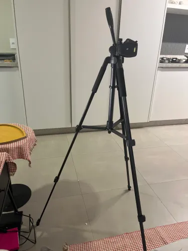 Tripé Profissional Celular Câmera Canon 1,80 Mts + Suporte