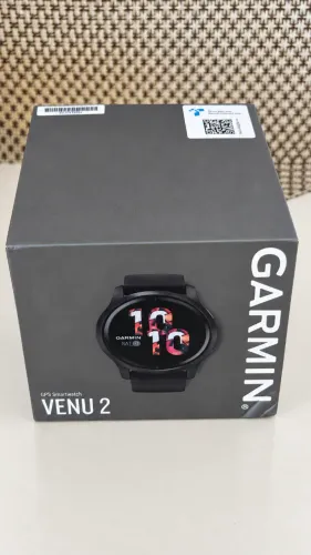 Garmin Venu 2 preto - ótimo estado - com caixa e cabo
