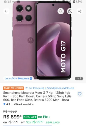 MOTO G17 NOVO NA CAIXA...