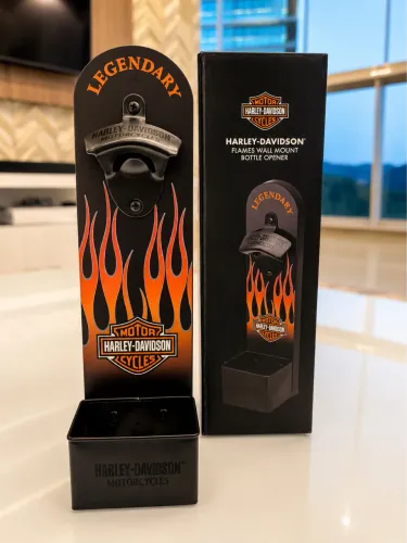 Abridor de Garrafas Harley-Davidson Original Importado com Coletor de Tampinhas