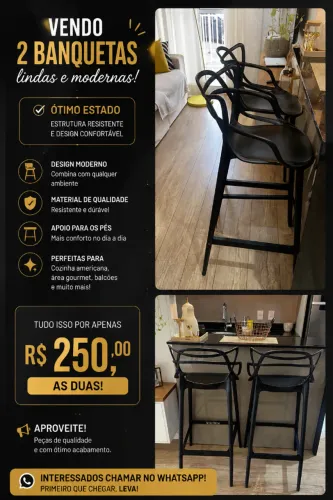 Kit 2 Banquetas Allegra