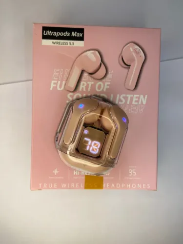 Fone de ouvido Bluetooth Wirelles 5.3 Ultrapods Max rosa an3