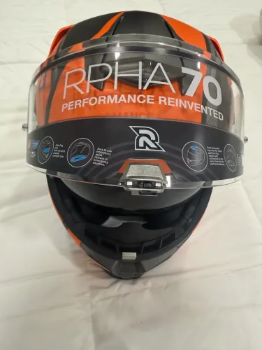 Capacete HJC RPHA 70 Preto e Laranja!