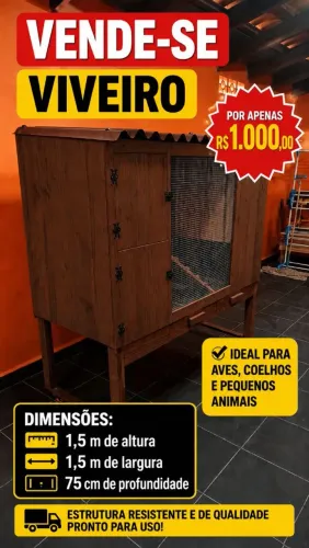 Viveiro para coelhos ou pássaros