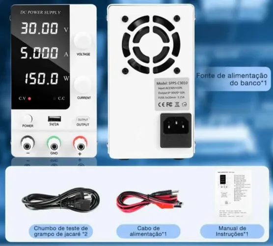 Fonte asimétrica de bancada 32v 10a