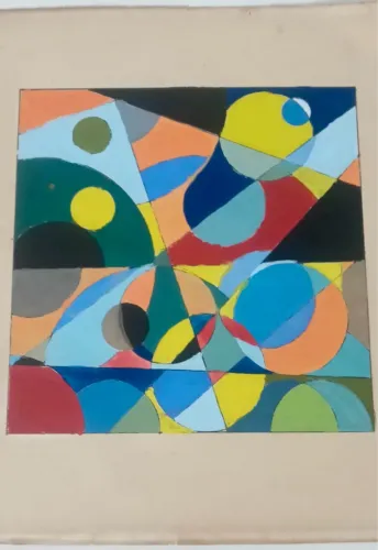Antiga Pintura Abstrata Geométrica.