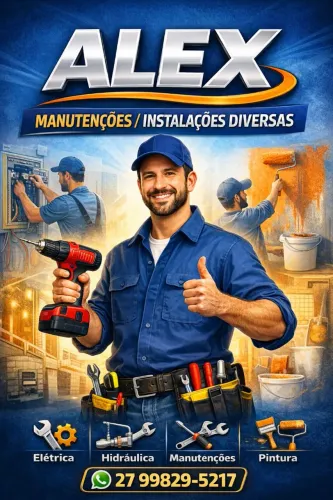 Pedreiro, pintor,eletricista, bombeiro hidráulico,e fazemos diversas instalações 