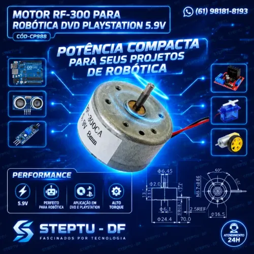 Motor Rf-300 Para Robótica Dvd Playstation 5.9v  Arduino Automação COD-CP898 