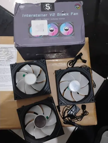 Kit 3 Fans Jungle Leopard Interstellar V2 Black Argb Novo