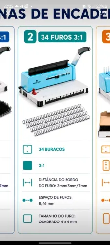 Encadernadora 3em 1 mecolour azul acompanha wire