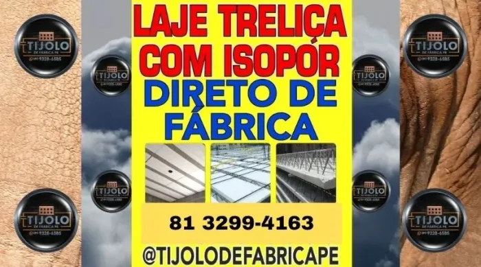 laje treliça com isopor pagamento na entrega 