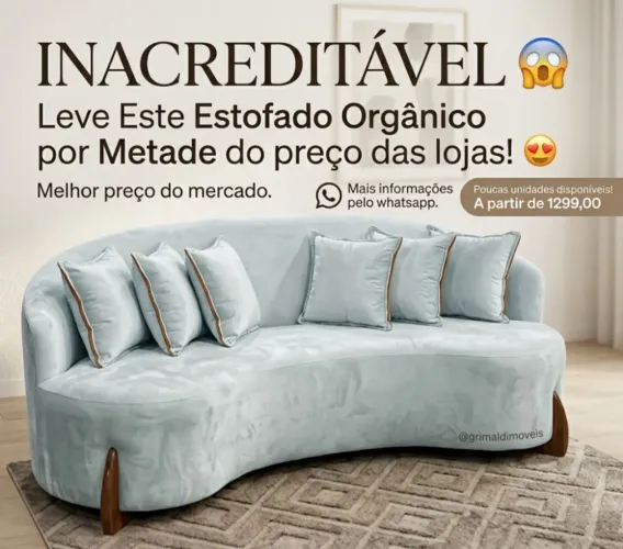 Sofá orgânico direto da fábrica para sua sala