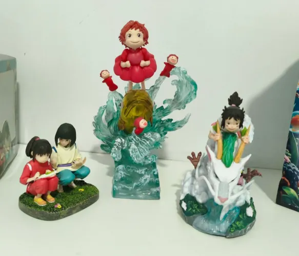 Kit 03 Action Figures Studio Ghibli 9 cm 14cm 20 cm Chihiro Haku Ponto material PVC