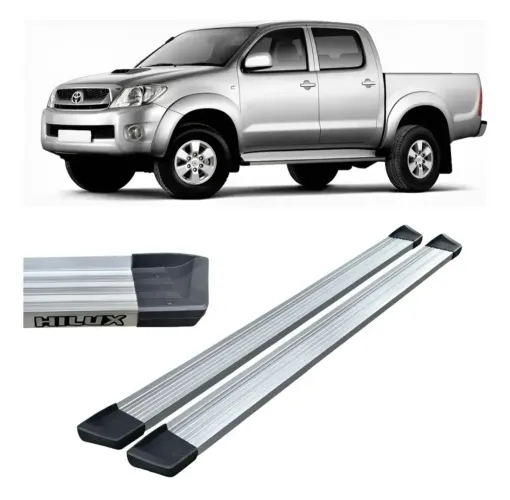 Estribo Plataforma De Alumínio Prata Hilux 2005 Até 2015