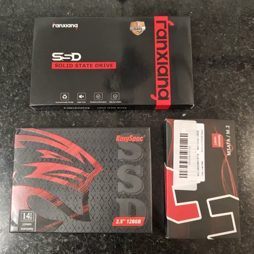 Kit 3 SSDs: Fanxiang 120GB SATA + KingSpec 128GB SATA + Xishuo 128GB NVMe