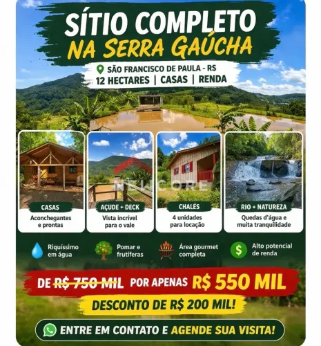 Sítio em Estrada Geral da Cruzinha - Cruzinha - São Francisco de Paula/RS