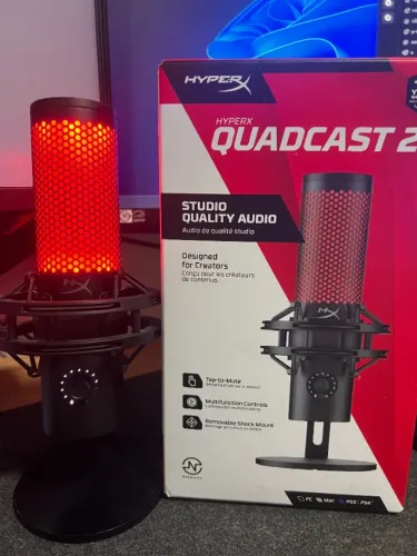 Microfone Usb Hyperx Quadcast 2 Para Jogos E Streaming