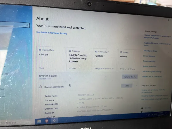 Notebook Dell inspiron 5458 i3-5005u