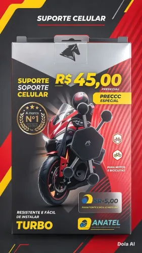 Suporte pr moto com Carregador turbo
