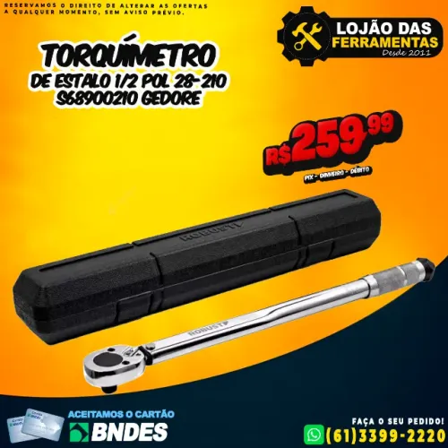 Torquímetro de Estalo 1/2 Pol 28-210 S68900210 Gedore