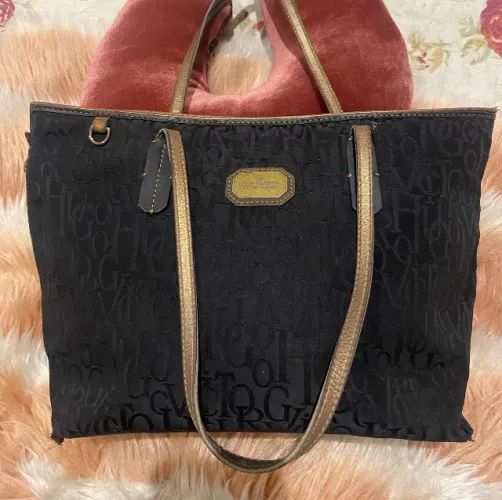 Bolsa original Victor Hugo Jessy Sm Jacquard e couro