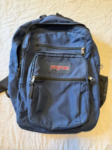 Mochila JanSport Big Student Azul Marinho conservada