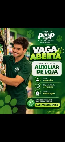 VAGA DE EMPREGO AUXILIAR DE PET SHOP 