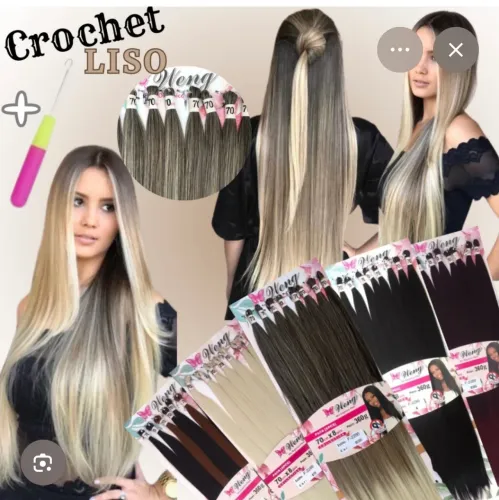 Cabelo orgânico crochet liso 