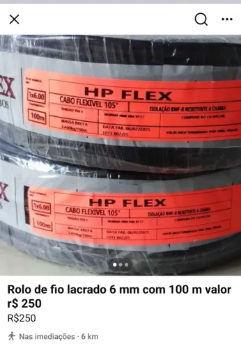 Lacrado rolo de fio 6 mm com 100 m