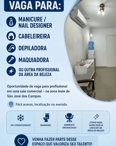 Vaga para profissional na área da beleza