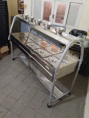 Buffet Térmico Self Service 10 Cubas Inox IBET Completo - Estado de Novo