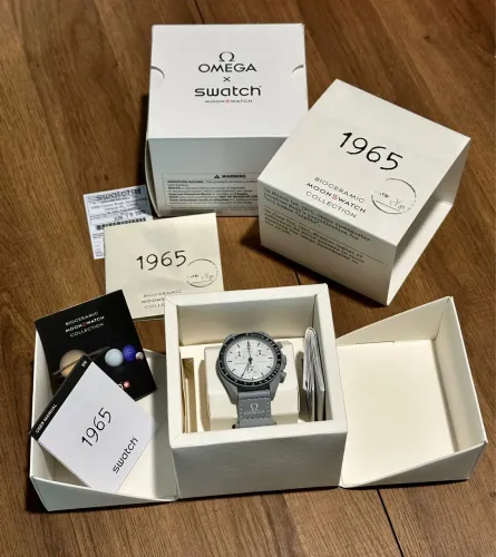Relógio Omega X Swatch Bioceramic Moonswatch 1965 Cronógrafo - nunca usado.